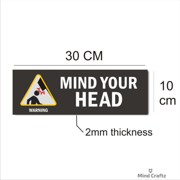 Mind your Head  Blue Color Acrylic Sign Board