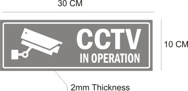 CCTV Signboard gold color Acrylic 12 x 4 inches | 2mm thickness | Pack of 1