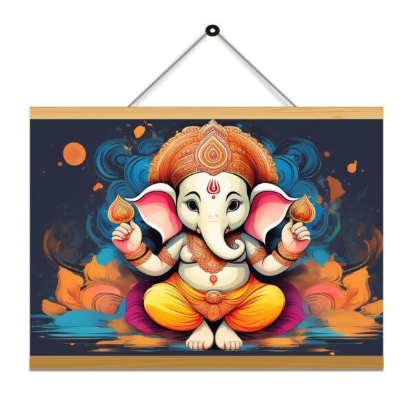 Lord Ganesh Art Printed Canvas Wall Hanging Décor 24x18 Inches