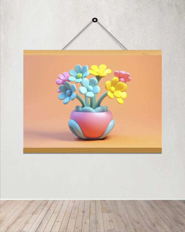 Color ful toy pot  Printed Canvas Wall Hanging Décor 24x18 inches