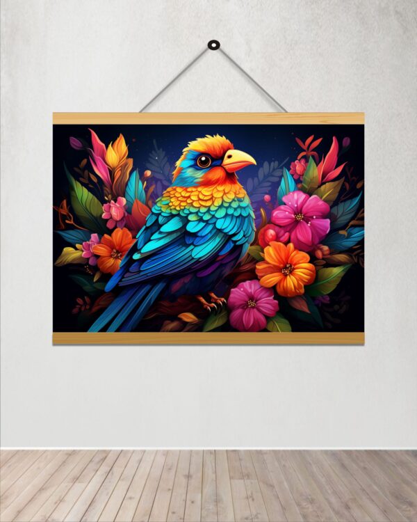 Colorful Bird Printed Canvas Wall Hanging Décor 24x18 inches