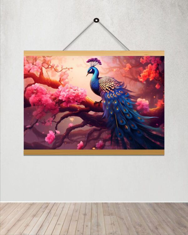 Peacock Printed Canvas Wall Hanging Décor 24x18 inches