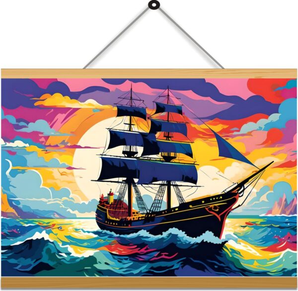 Pirate ship Art Printed Canvas Wall Hanging Décor 24x18 inches