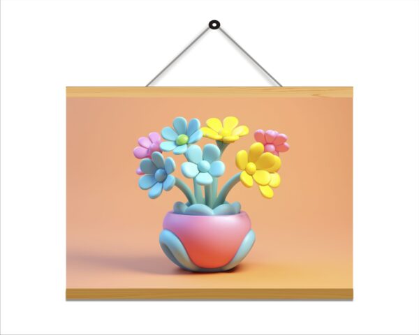 Color ful toy pot  Printed Canvas Wall Hanging Décor 24x18 inches