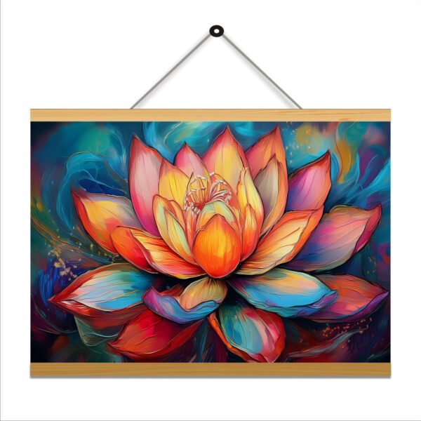 Lotus Art Drawing Printed Canvas Wall Hanging Décor 24 x 18 inches