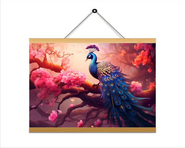 Peacock Printed Canvas Wall Hanging Décor 24x18 inches