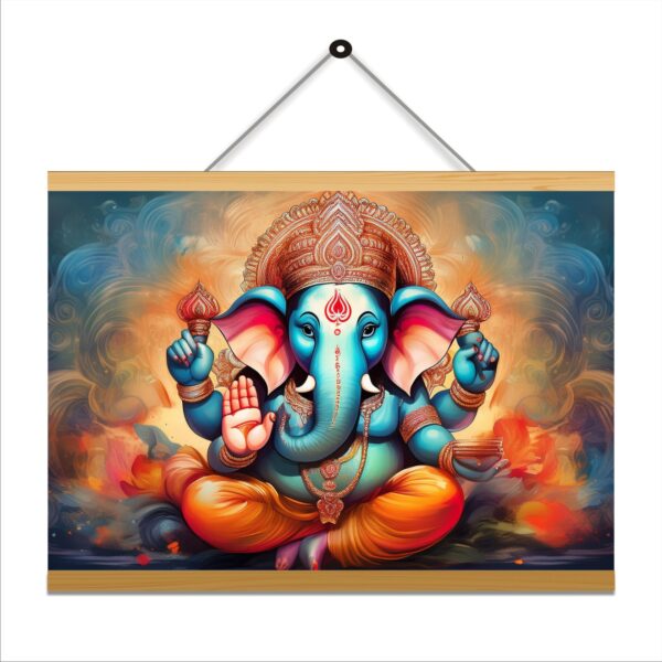 Lord Ganesha Printed Canvas Wall Hanging Décor 24x18 inches