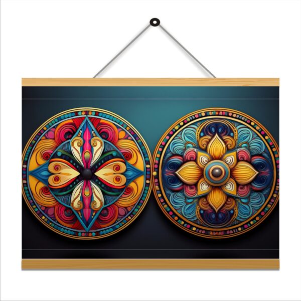 Two Mandalas  Printed Canvas Wall Hanging Décor 24x18 Inches