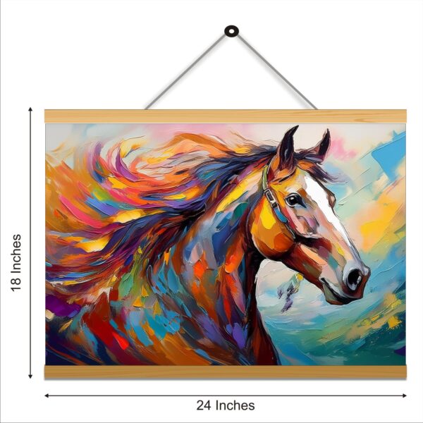 Horse Art Printed Canvas Wall Hanging Décor 24 x 18 Inches