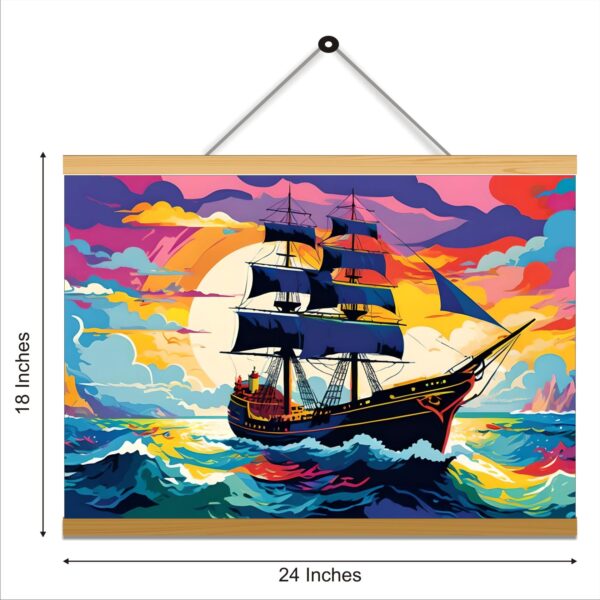 Pirate ship Art Printed Canvas Wall Hanging Décor 24x18 inches
