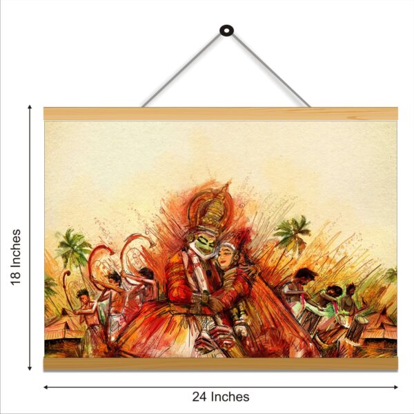 Kathakali kerala Art Printed Canvas Wall Hanging Décor 24x18 inches