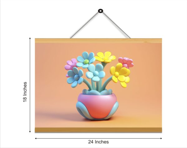 Color ful toy pot  Printed Canvas Wall Hanging Décor 24x18 inches