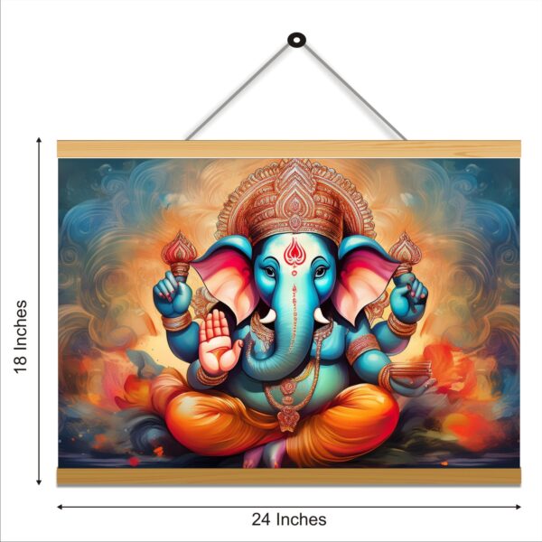 Lord Ganesha Printed Canvas Wall Hanging Décor 24x18 inches