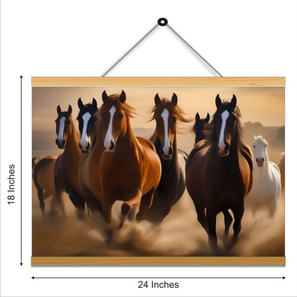 Horse running Printed Canvas Wall Hanging Décor 24x18 Inches