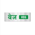 Veg Acrylic Signboard Silver Color Hindi English