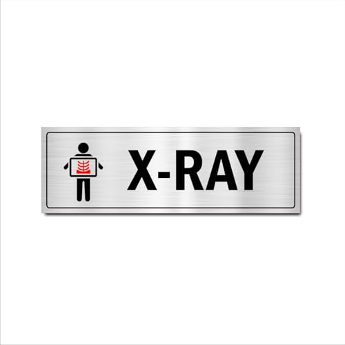 X-RAY Acrylic Sign Board Silver Color 2mm Thick 12x4 Inches Pack of 2