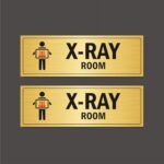 X-RAY Acrylic Sign Board Silver Color 2mm Thick 12x4 Inches Pack of 2