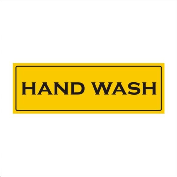 Hand wash sticker yellow color 12 x 4 | Pack of 3