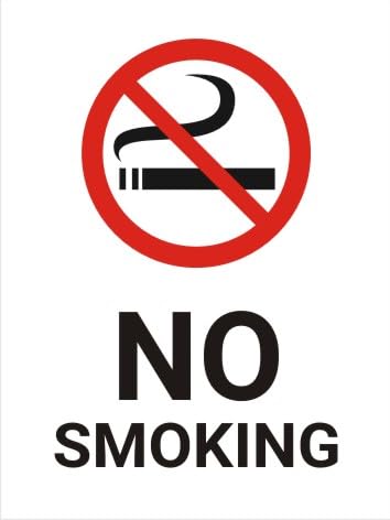 No Smoking Sign Board Sticker Pack of 2 | 8 x 6 inches