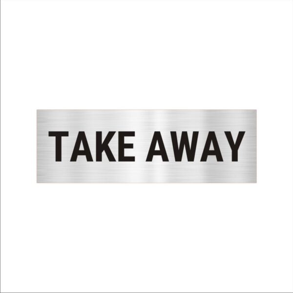 Take away Acrylic sign board 12 x 4 inches 2mm thick Silver Color