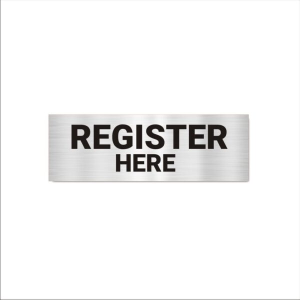 Registration Acrylic Signboard 12 x 4 inches Medium Size Silver Black Color 2mm Thickness