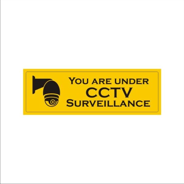 You are under CCTV Surveliance Self Adhesive Sticker Yellow color warning | Pack of 10