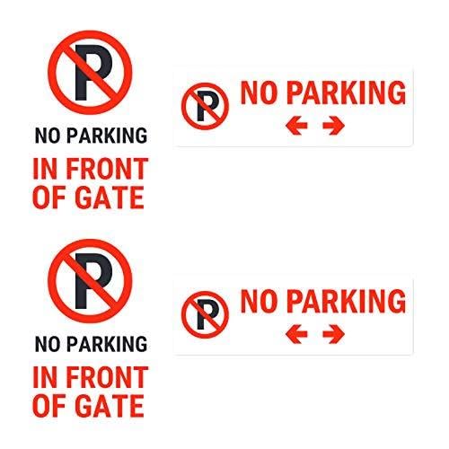No Parking in Front of Gate Acrylic Sign Board Combo Pack of 4