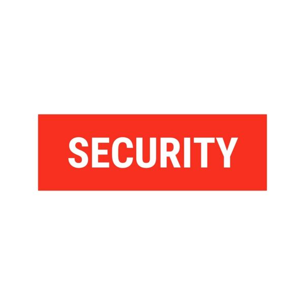 Security Sign Board Red Color Sticker | Pack of 3 |12 x 4 inches