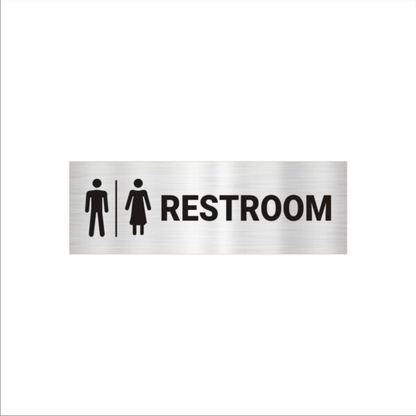 Rest room Acrylic sign board 12 x 4 inches 2mm thick Silver Color