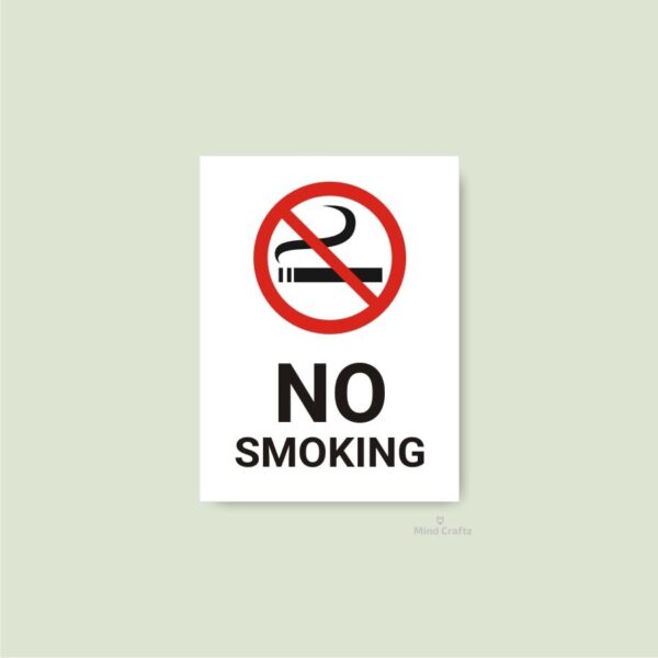 No Smoking warning Sign Board Pack of 2 | 8 x 6 inches