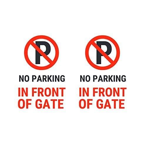 No Parking in Front of Gate Combo Pack of 2 Sign Boards