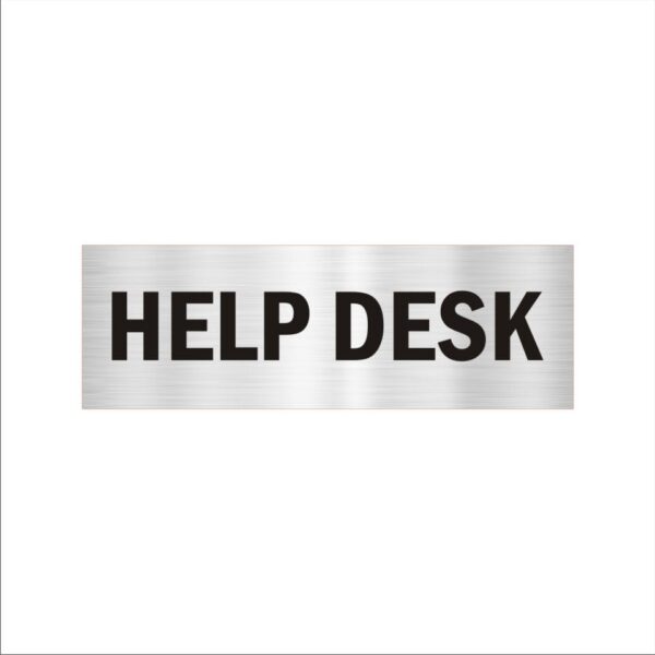 Help desk Acrylic Signboard 12 x 4 inches Medium Size Silver Black Color 2mm Thickness