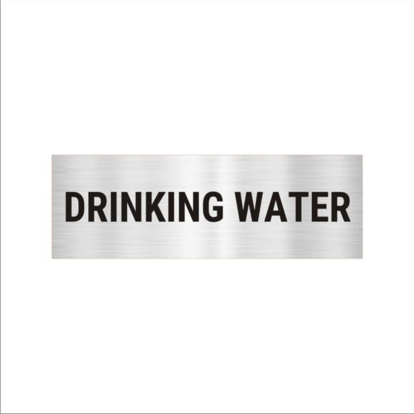 Drinking Water Acrylic Signboard 12 x 4 inches Medium Size Silver Black Color 2mm Thickness