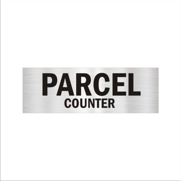 Parcel counter Acrylic sign board 12 x 4 inches 2mm thick Silver Color