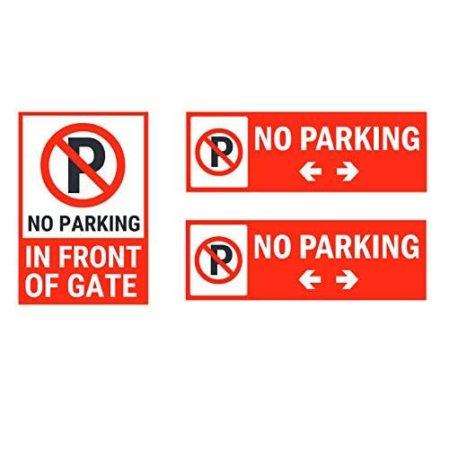 No Parking in Front of Gate Acrylic Sign Board Combo Pack of 3