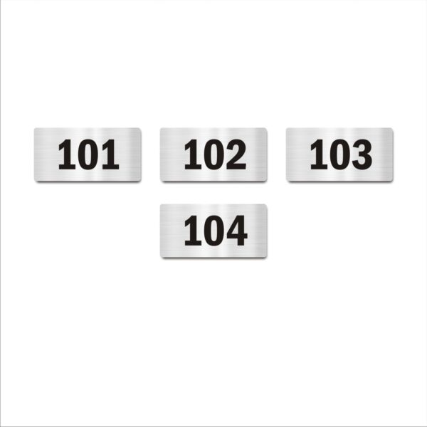 First Floor Four Door Numbers Silver 2mm thickness 4 x 2 inches Acrylic Board Pack of 4