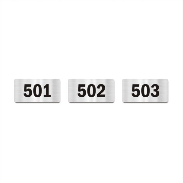 Door Numbers 501 to 503 Acrylic Board Medium Silver Color 2mm Thick 6 x 3 Inches Pack of 3 Suitable for Fifth Floor Buildings, Flats, Apartments, Racks, Shelfs for Arranging | Mindcraftz