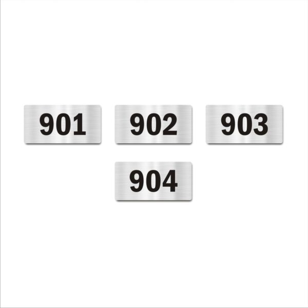 Door Numbers 901 to 904 Acrylic Board Medium Silver Color 2mm Thick 6 x 3 Inches Pack of 4 Suitable for Nineth Floor Buildings, Flats, Apartments, Racks, Shelfs for Arranging | Mindcraftz