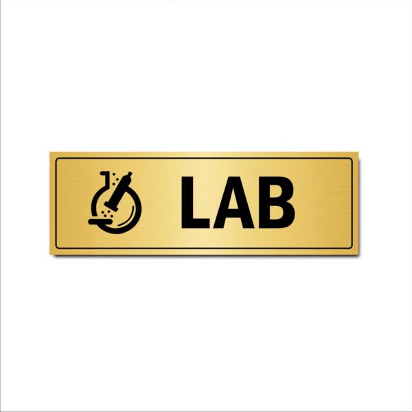 LAB Acrylic Sign Board Golden Color 2mm Thick 12x4 Inches Pack of 2