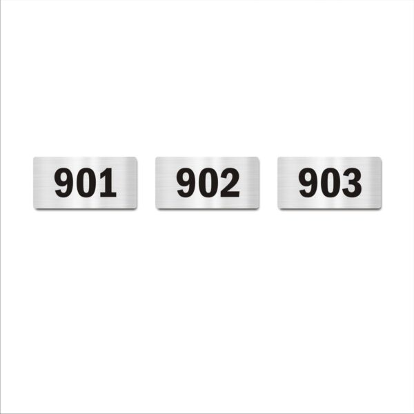 Nineth Floor Three Door Numbers Silver 2mm thickness 4 x 2 inches Acrylic Board Pack of 3