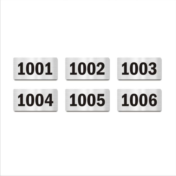 Tenth Floor Six Door Numbers Silver 2mm thickness 4 x 2 inches Acrylic Board Pack of 6