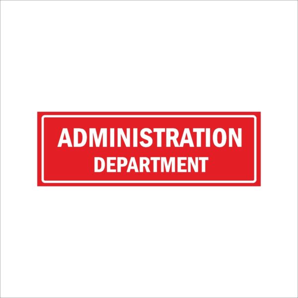 Administation Department Acrylic Signboard Red Color English 12x4 inches | 2mm thickness | Pack of 1
