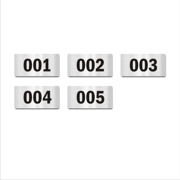 Ground Floor Five Door Numbers Silver 2mm thickness 4 x 2 inches Acrylic Board Pack of 5