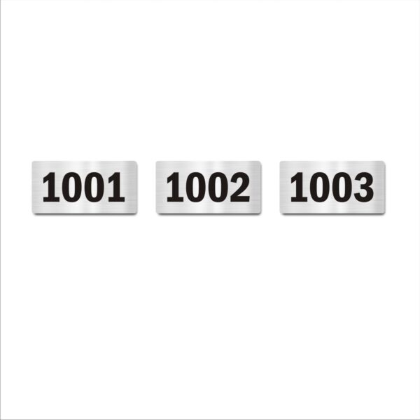 Tenth Floor Three Door Numbers Silver 2mm thickness 4 x 2 inches Acrylic Board Pack of 3