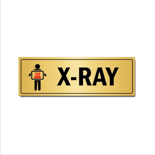 X-RAY Acrylic Sign Board Golden Color 2mm Thick 12x4 Inches Pack of 2