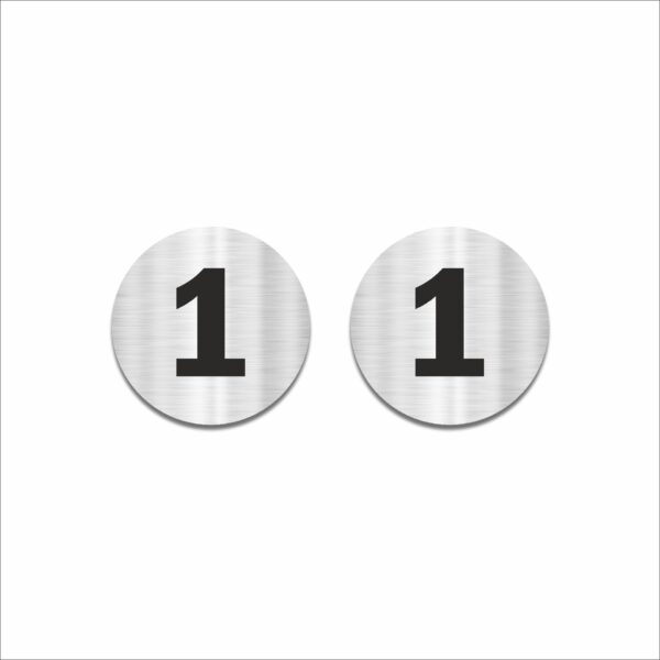 Number One Round Acrylic Sign Board | Silver 6 x 6 Inches 2mm Thick | Multipurpose Section, Cabin, Counter, Rack & Floor Number | Arranging Numbers |Ideal for Office, Warehouse | Mindcraftz