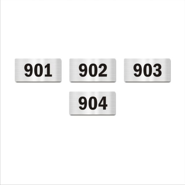 Nineth Floor Four Door Numbers Silver 2mm thickness 4 x 2 inches Acrylic Board Pack of 4