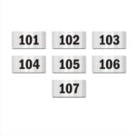 First Floor Seven Door Numbers Silver 2mm thickness 4 x 2 inches Acrylic Board Pack of 7
