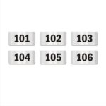 First Floor Six Door Numbers Silver 2mm thickness 4 x 2 inches Acrylic Board Pack of 6