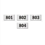 Eighth Floor Four Door Numbers Silver 2mm thickness 4 x 2 inches Acrylic Board Pack of 4